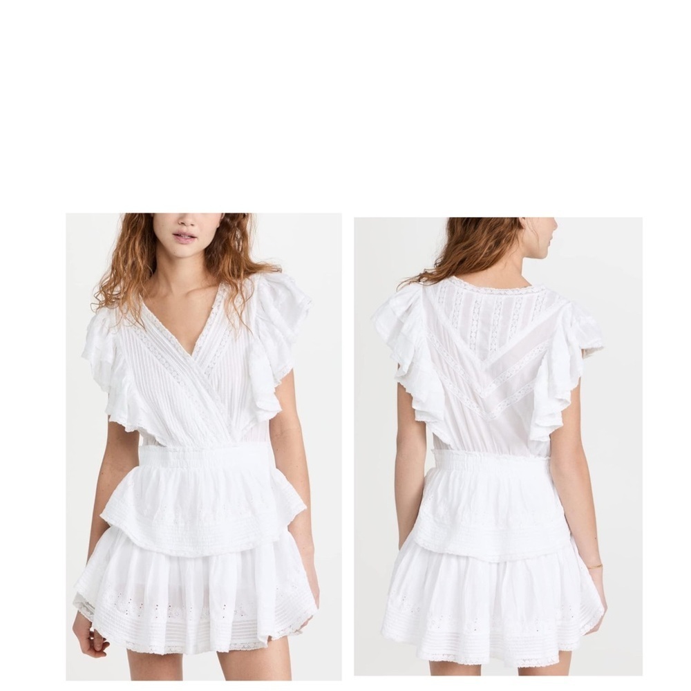 💥Blue Island White Ruffled Mini Sundress M